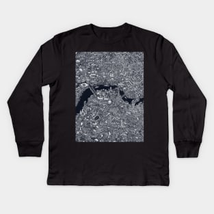 London map Kids Long Sleeve T-Shirt